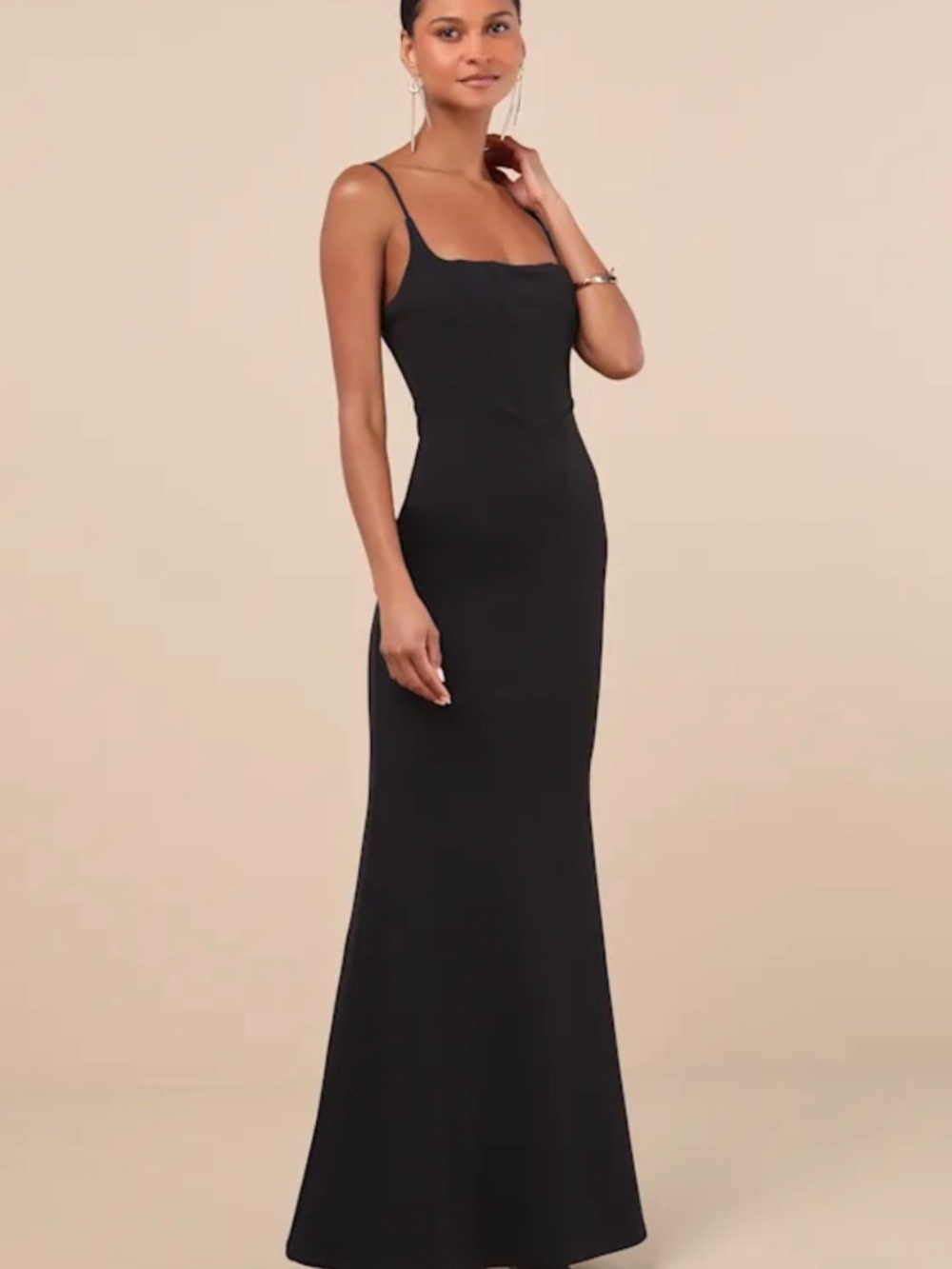 Lulus Imre Black Sleeveless Mermaid Maxi Dress - Size M
